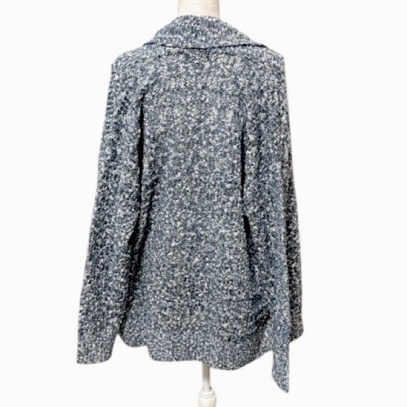 Frye Sweater blue heather Cardigan open hang size Medium New With Tags - Picture 3 of 11